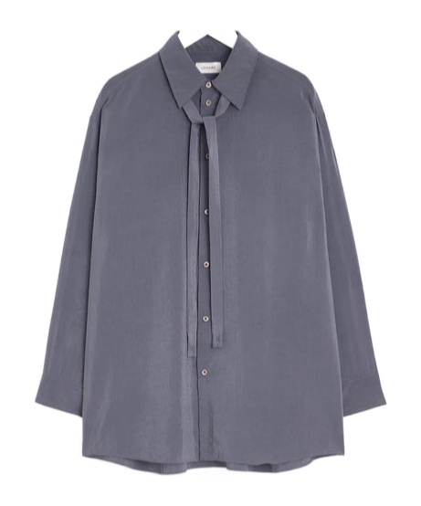 Lemaire Detachable Tie Shirt In Gray