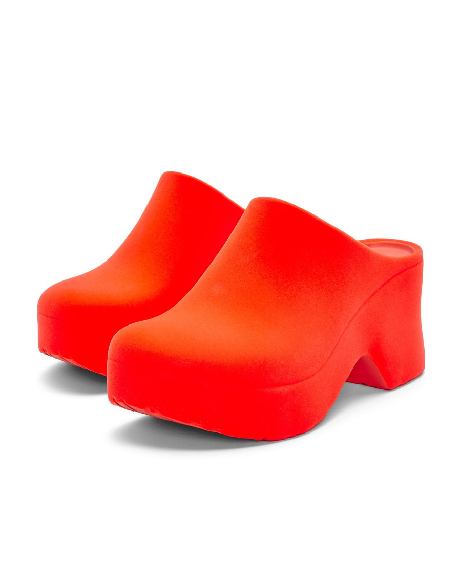 Loewe Orange Slip On Mules In Red
