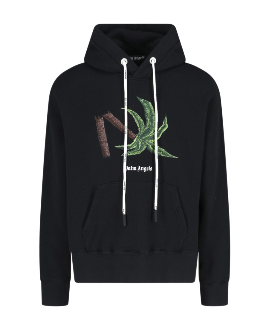 Palm Angels Oversize Broken Palm Graphic Hoodie In Black