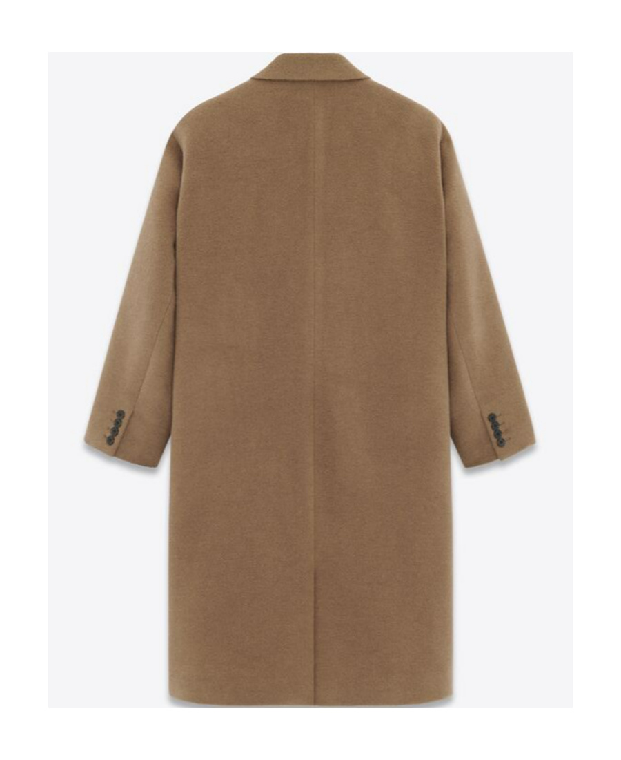 Saint Laurent Brushed Wool-felt Coat In Brown