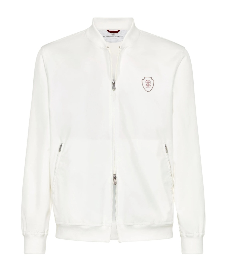 Brunello Cucinelli Nylon Sweatshirt With Logo And Zipper In Gray