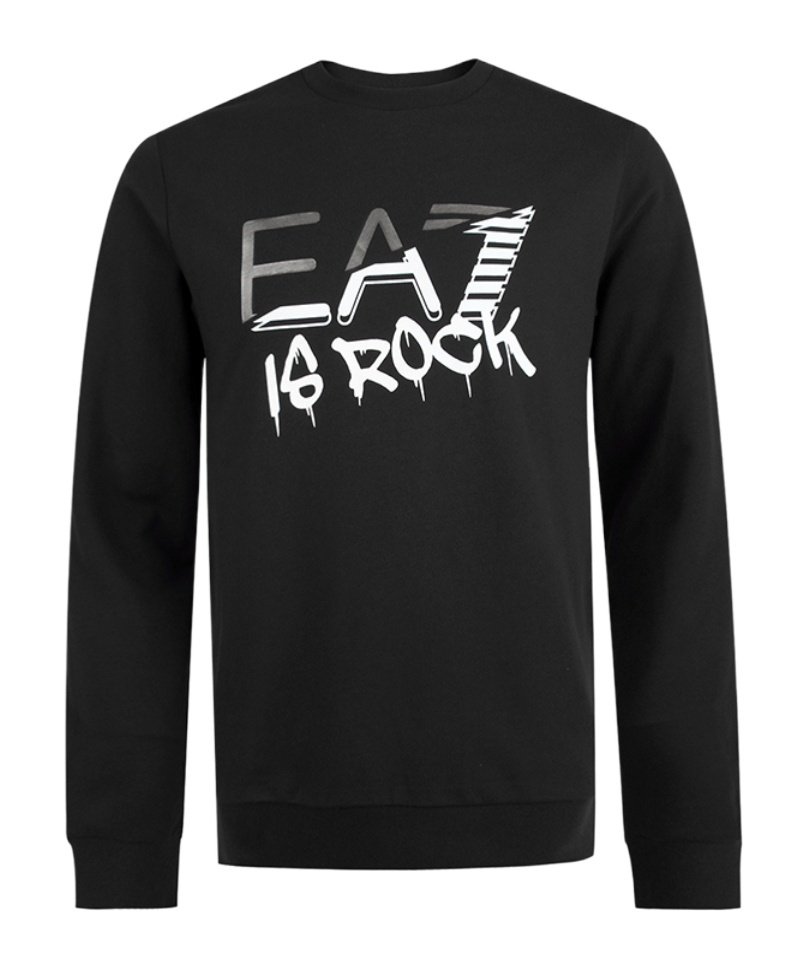 Ea7 Long-sleeved Sweater In Black