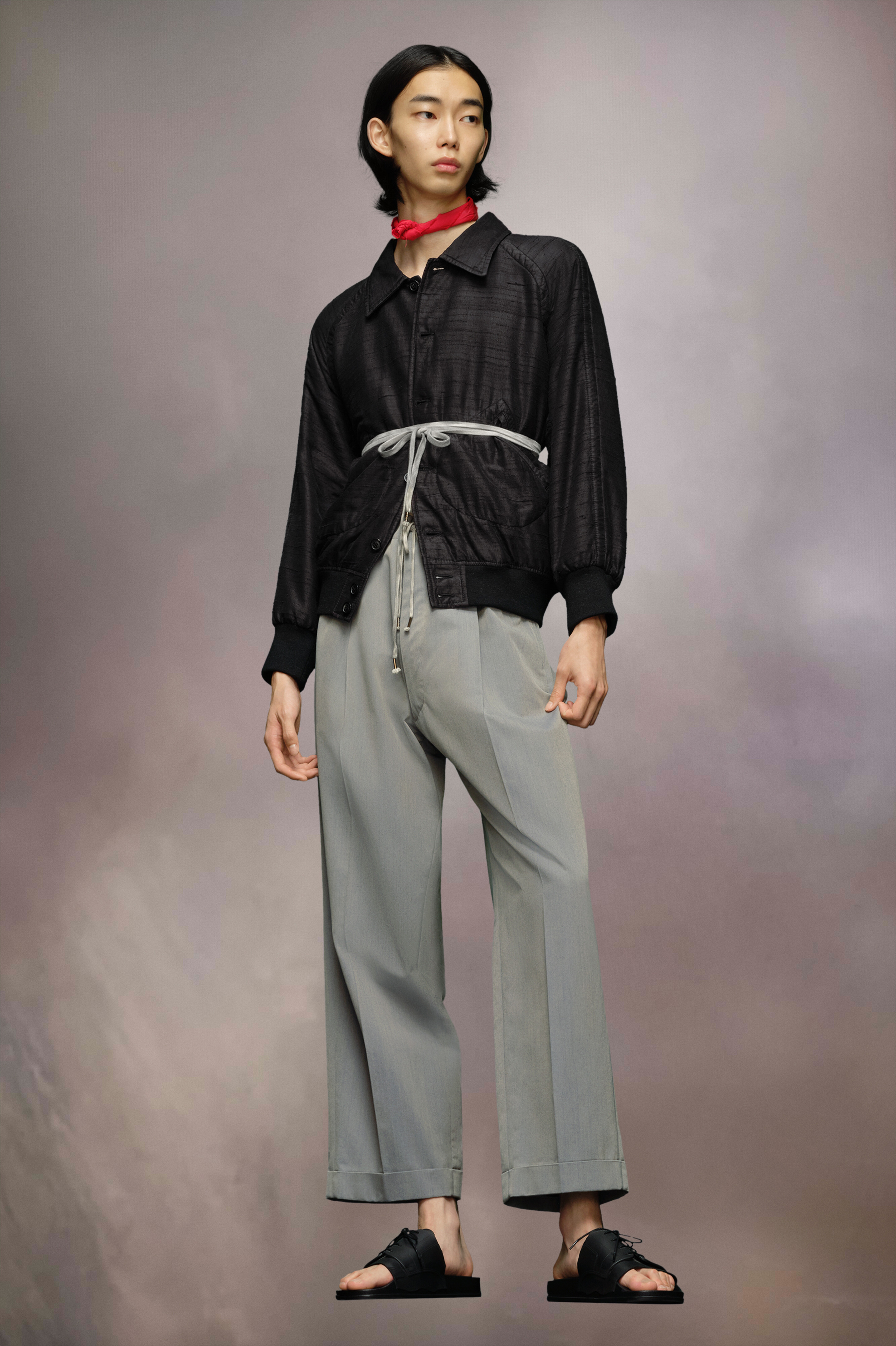 Maison Margiela Dupion Bomber Jacket In Black