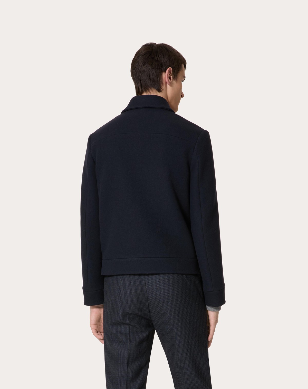 Valentino Virgin Wool V-detail Jacket In Black
