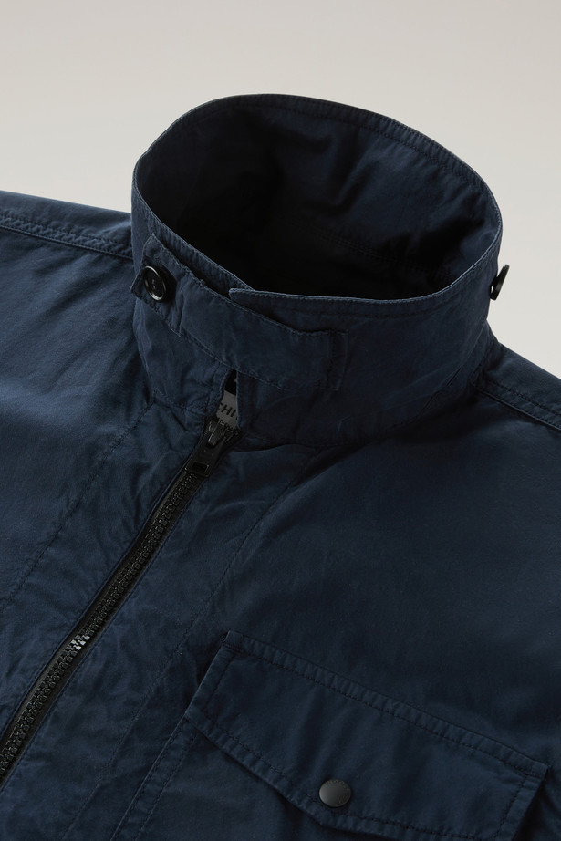 Woolrich Oversize Cotton Gabardine Jacket In Black