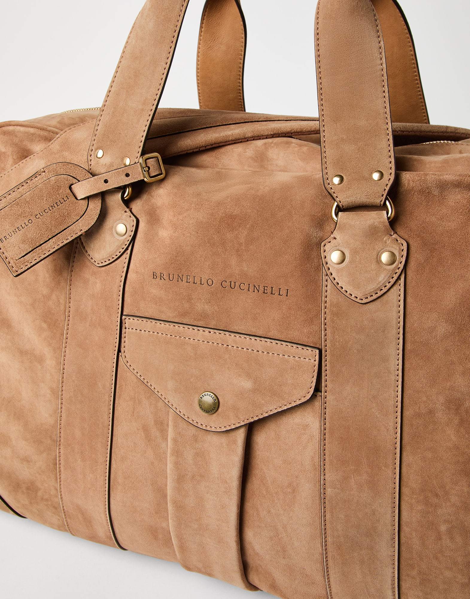 Brunello Cucinelli Zip-up Weekend Bag In Brown