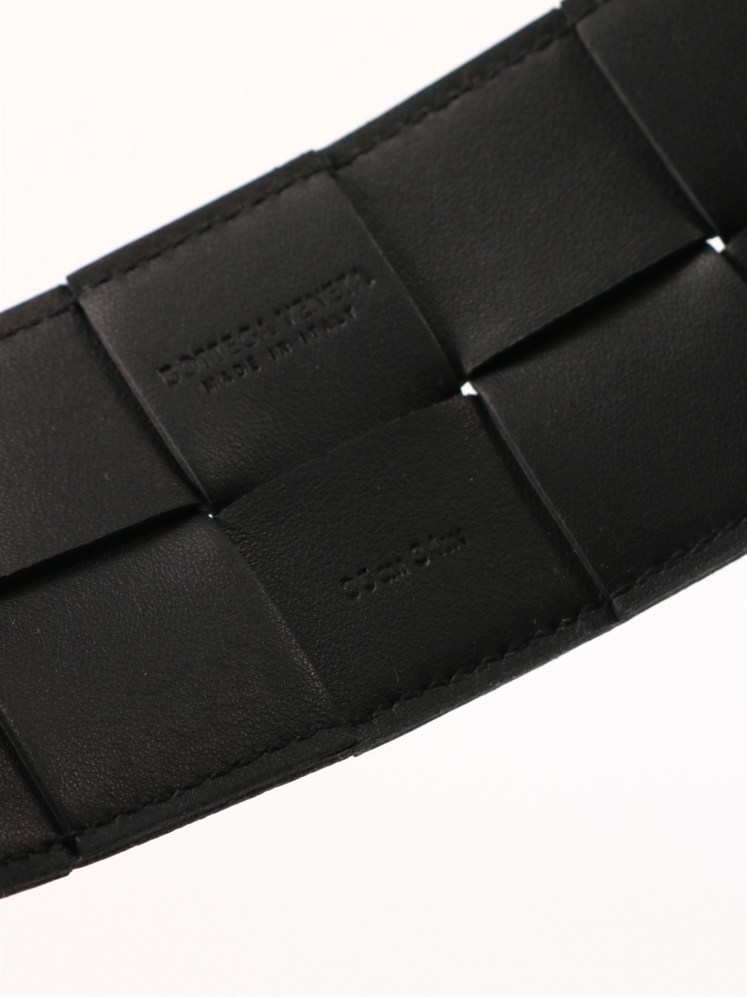 Bottega Veneta Black Leather Belt With Tringolar Buckle In Black