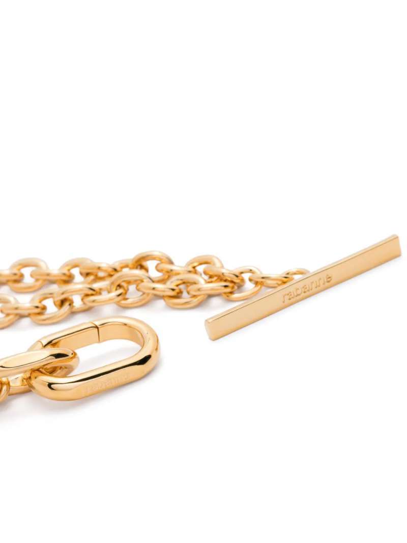 Rabanne Golden Xs Link Necklace In Yellow