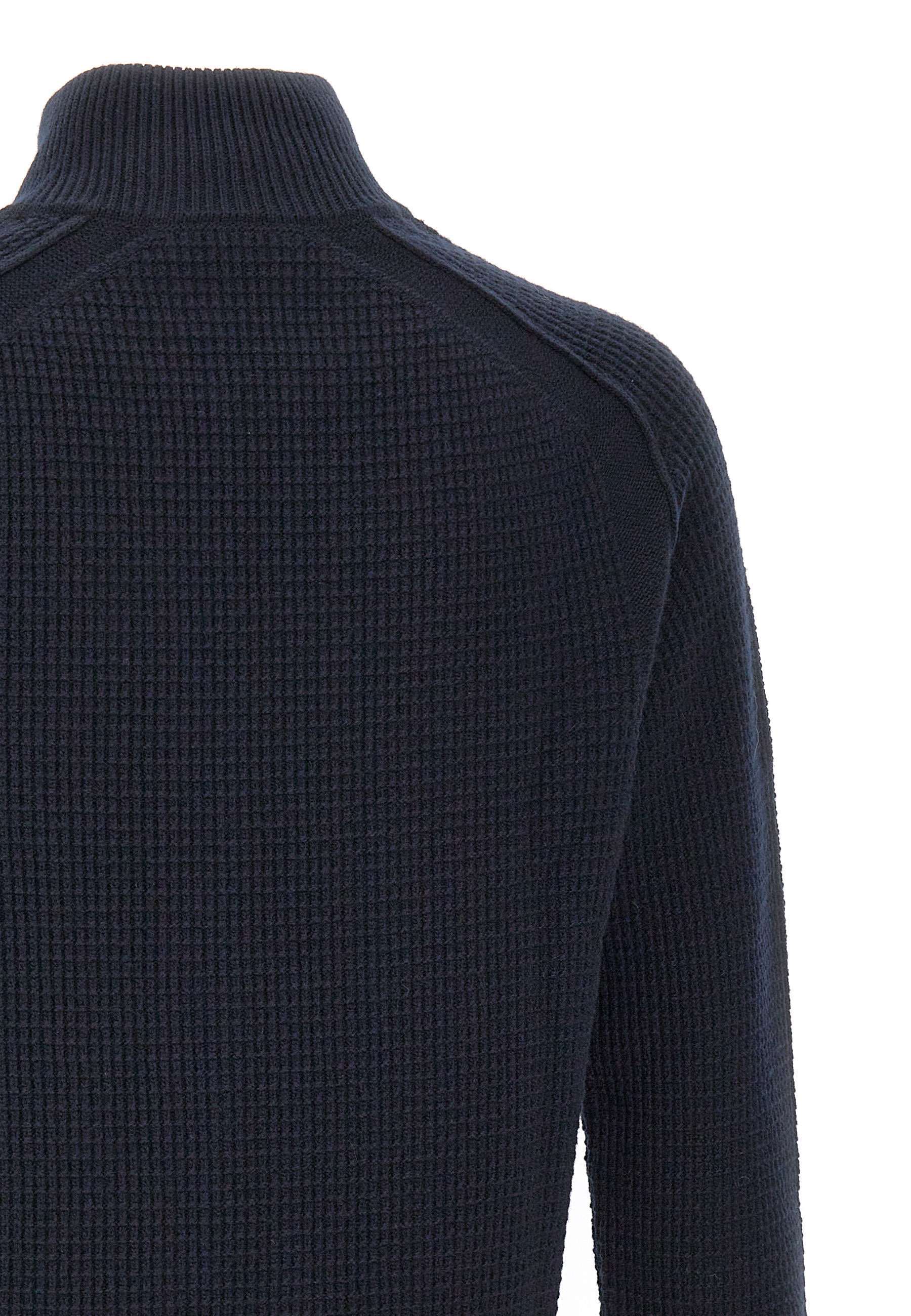Stone Island Ghost Waffle-knit Virgin Wool Zip-up Cardigan In Blue