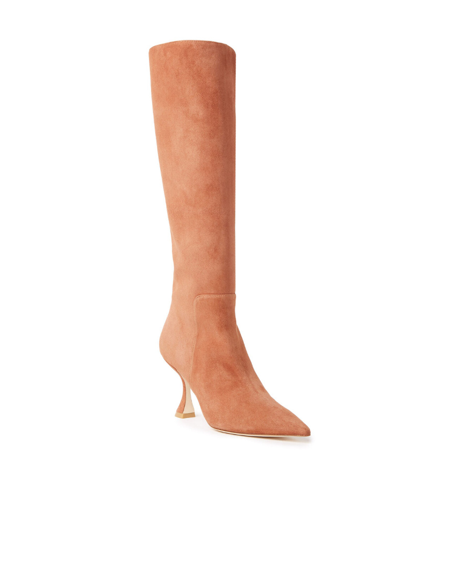 Stuart Weitzman Pointed-toe High-heel Boots In Pink
