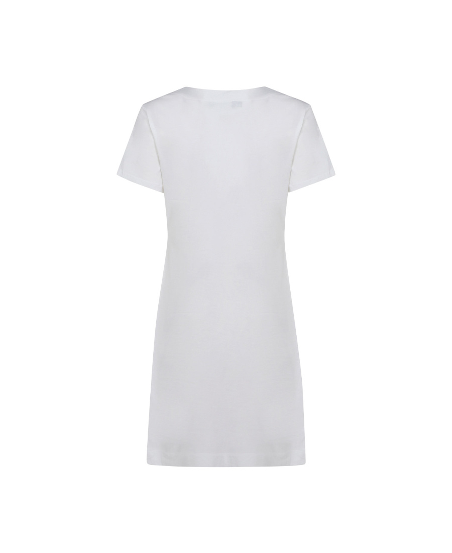 Moschino Round Neck Short-sleeved Dress In White