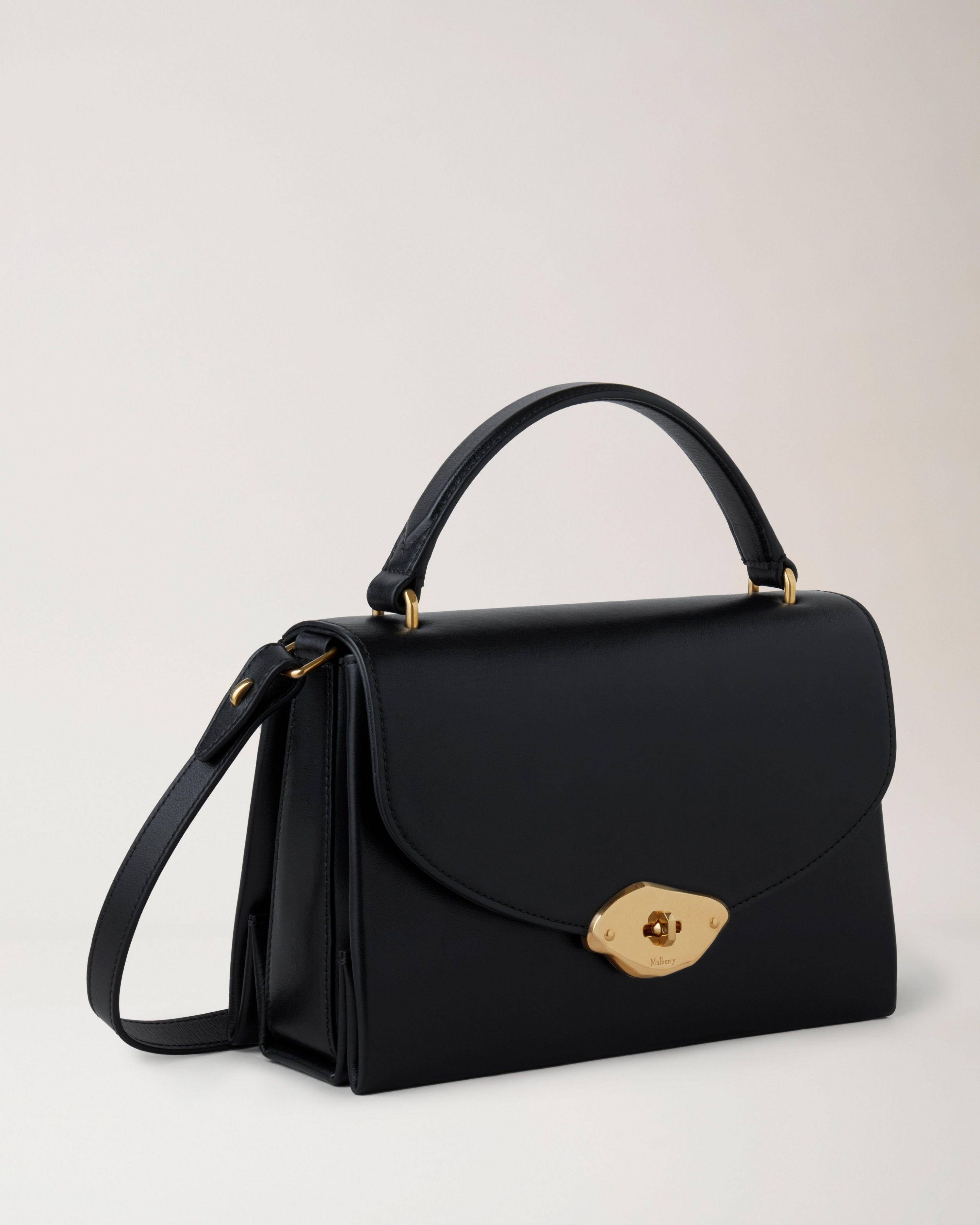 Mulberry Leather Lana Top-handle Bag In Black