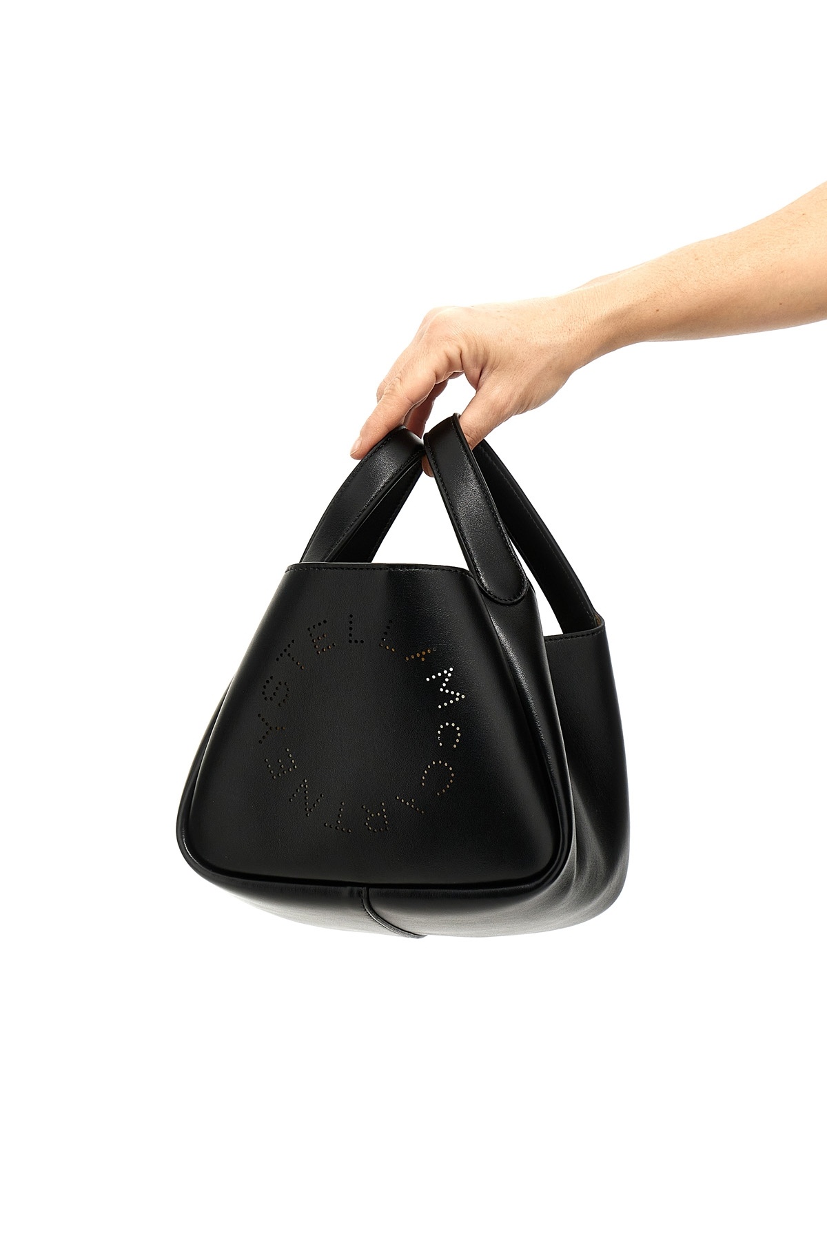 Stella Mccartney Stella Logo Faux-leather Tote Bag In Black