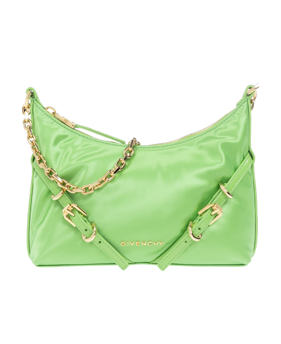 Givenchy Logo-lettering Zipped Shoulder Bag In Green