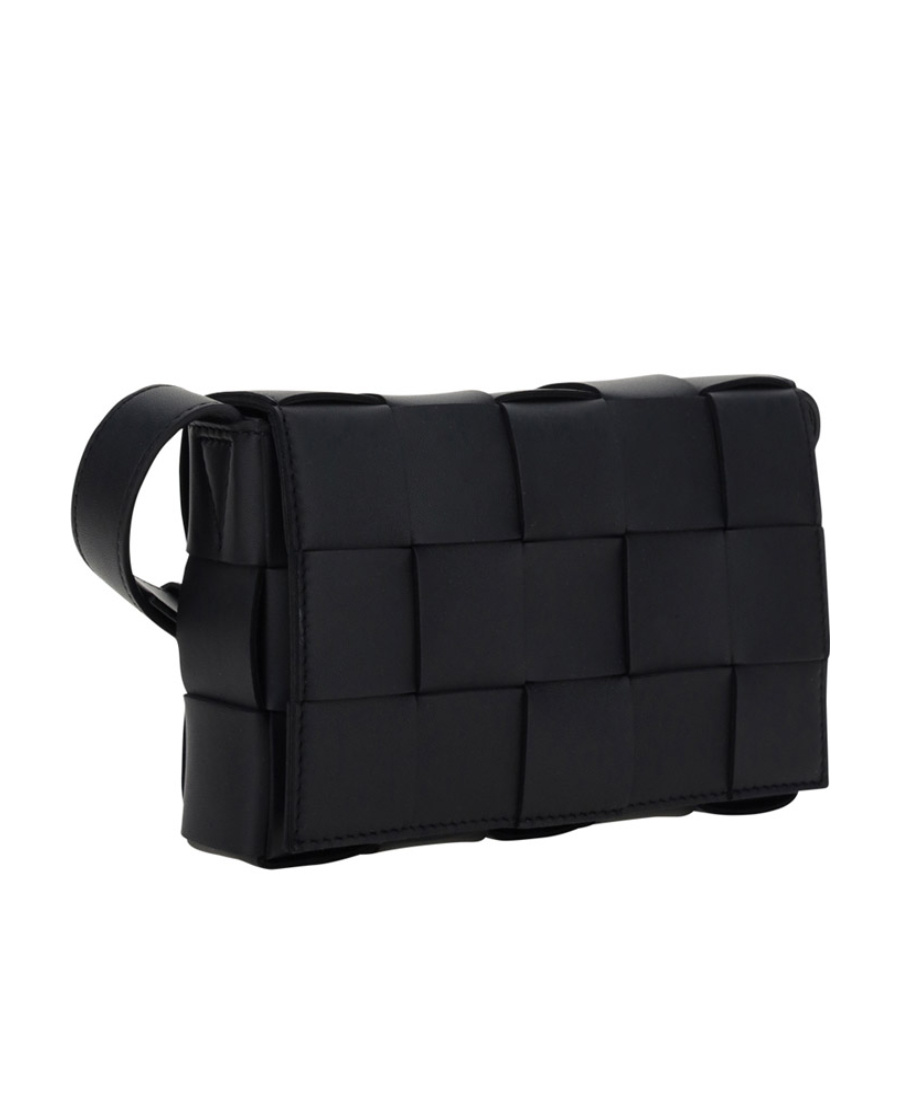 Bottega Veneta Bottega Cassette Sml Inrteccio Lthr Xbody Bag In Black