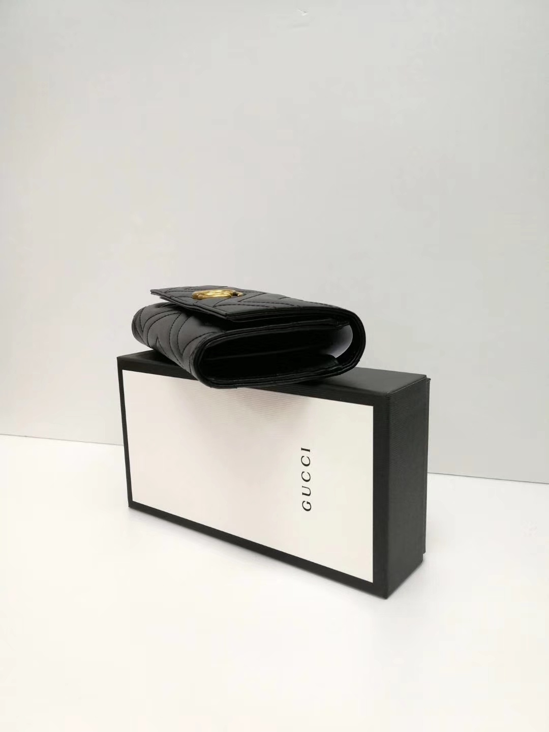 Gucci Gg Marmont Matelasse Leather Continental Wallet In Black