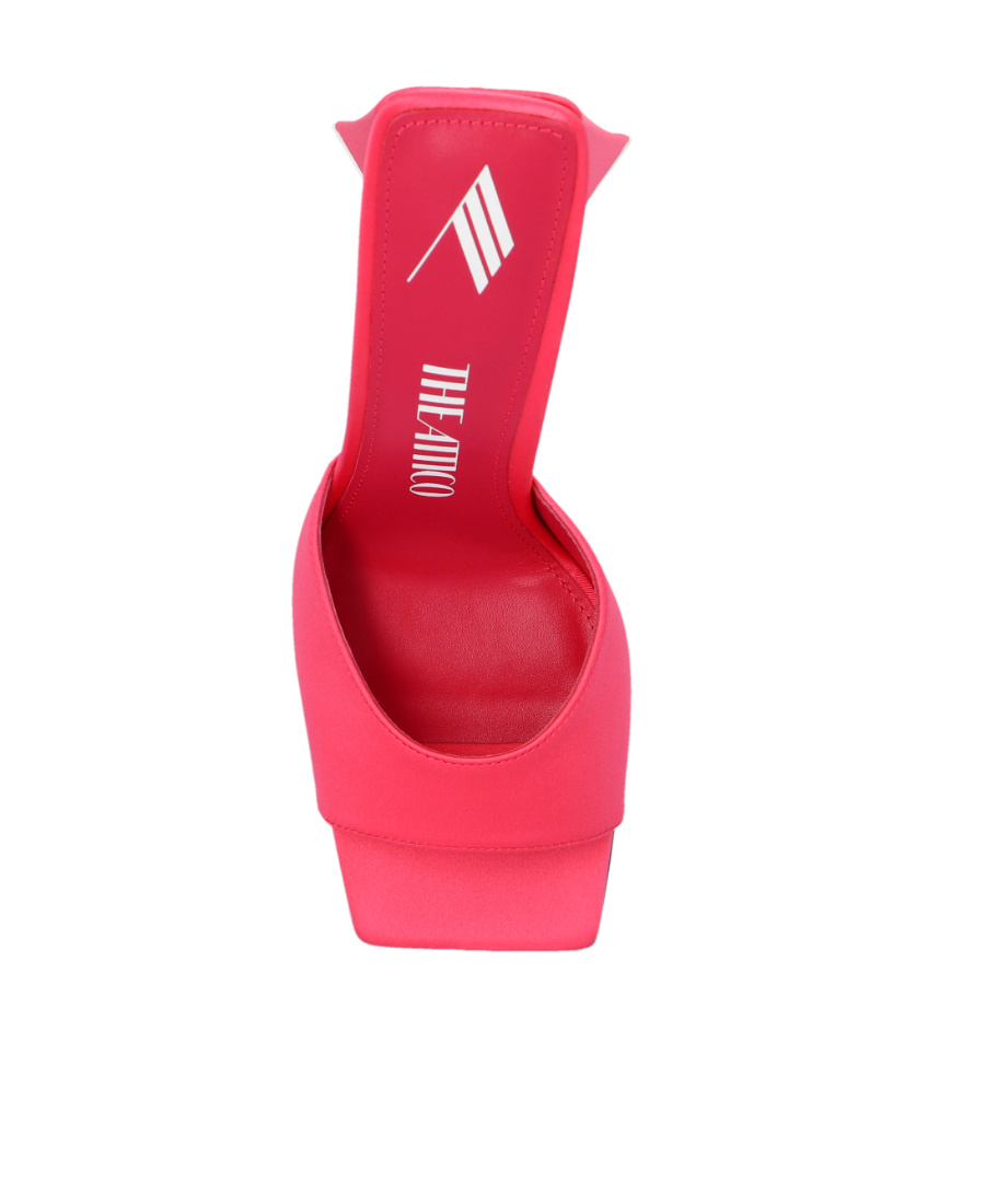 Shop Attico The Devon Square-toe Mules In Red
