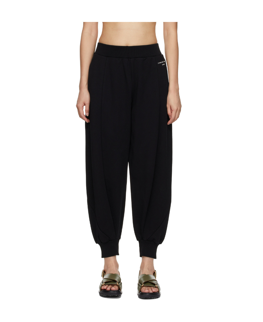 Stella Mccartney Black 3d Metallic Shiny Logo Lounge Pants In Black