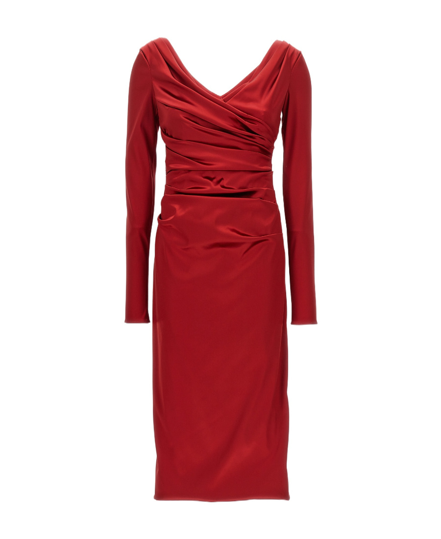 Dolce & Gabbana Woman Midi Dress Red Size 6 Acetate, Polyamide, Elastane In Red
