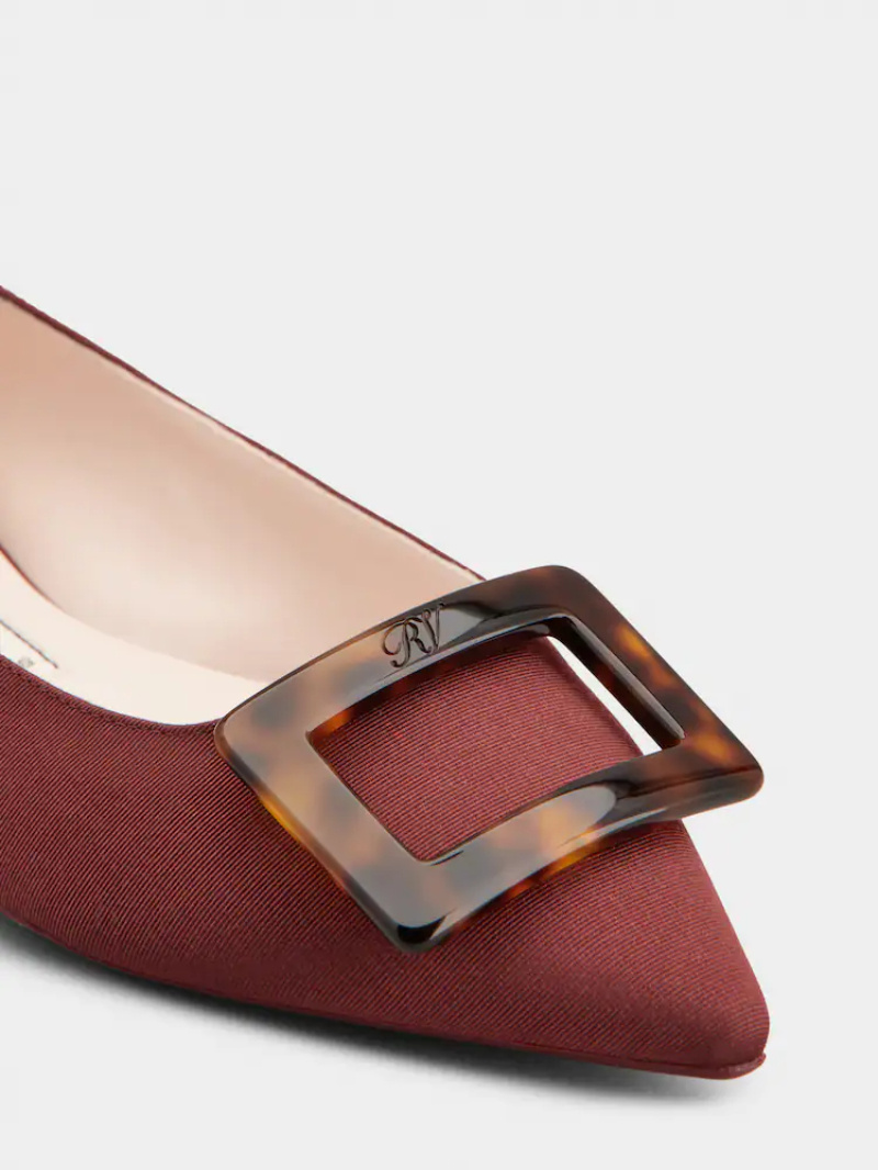 Roger Vivier Gommettine Ballerinas In Grosgrain In Burgundy