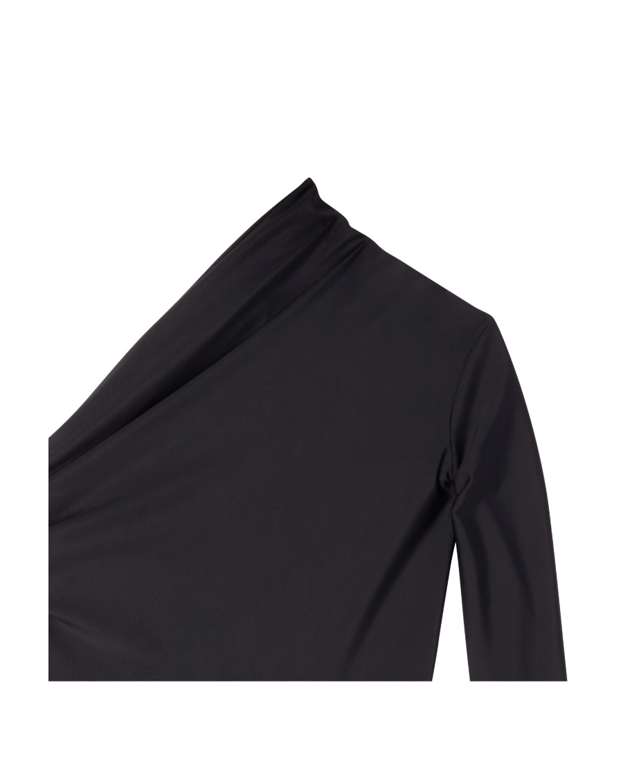 Balenciaga Asymmetrical Mini Dress In Black