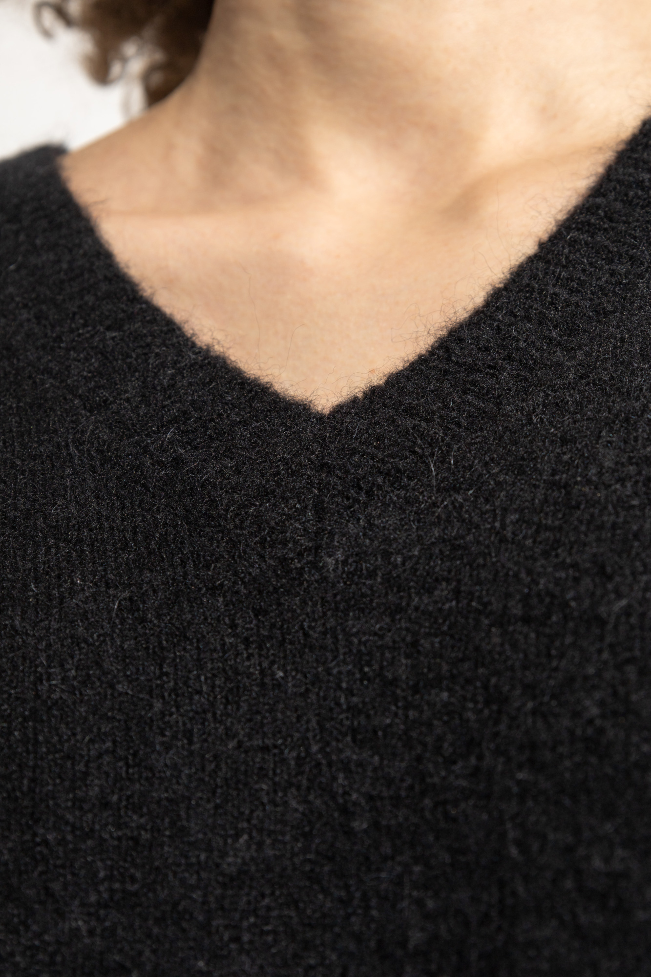 Rick Owens V-neck Ribbed Knit Top In Black