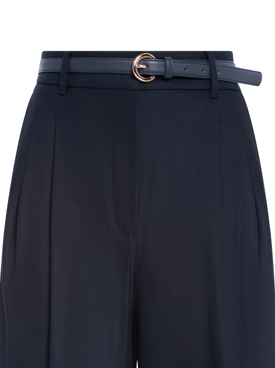 Max Mara Studio Entrata Belted Pleated Trousers In Black
