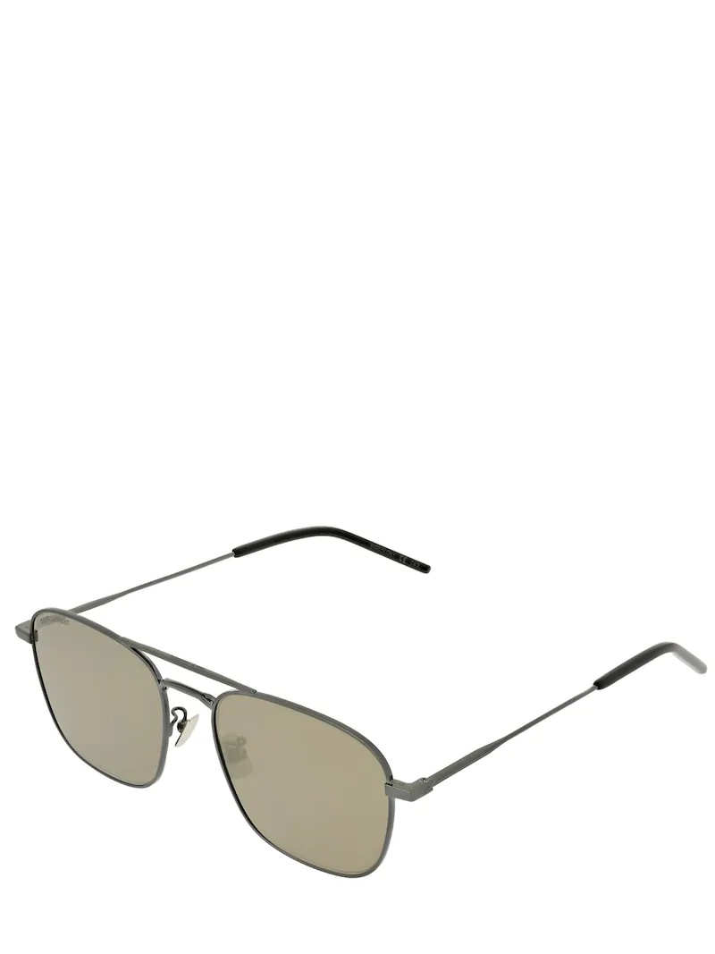 Shop Saint Laurent Aviator Sunglasses In Nude