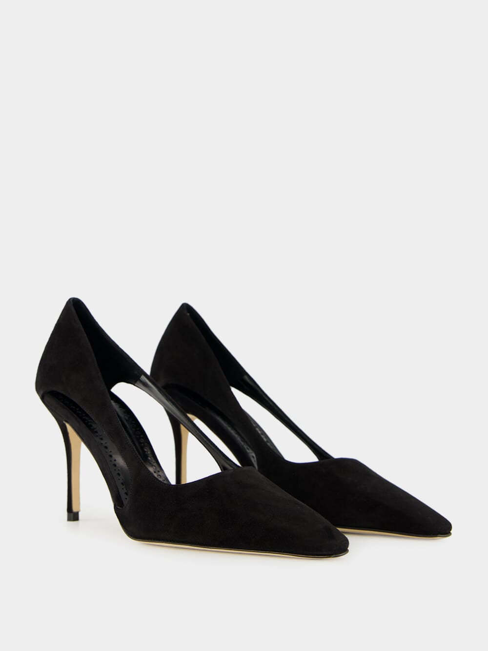 Manolo Blahnik Boukefalos Suede Cut-out Pumps In Animal Print