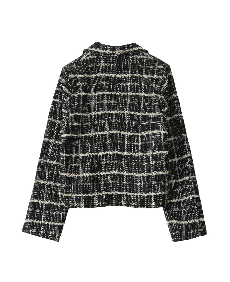 Charlie Luciano Checked Lapel Blazer In Black