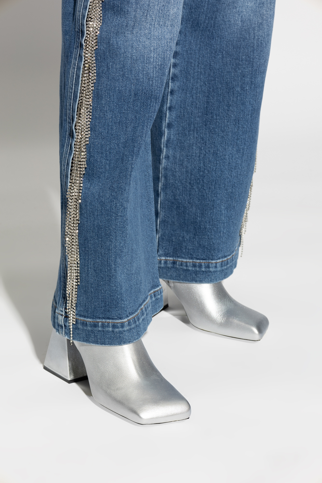 Vic Matie Leather Boots In Gray