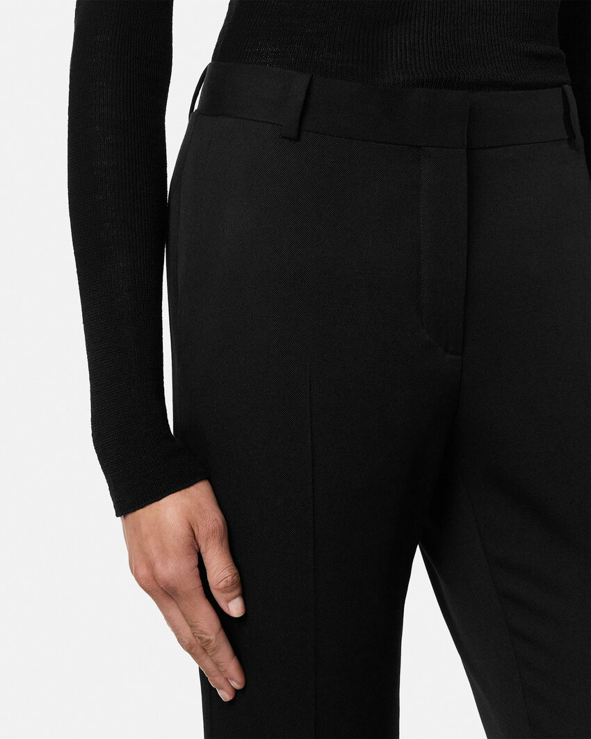 Versace Flared-leg Trousers In Black