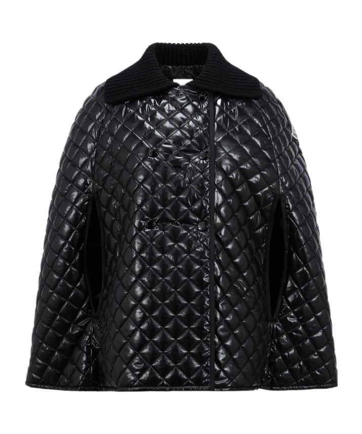 Moncler Quiletd Padded Cape In Black