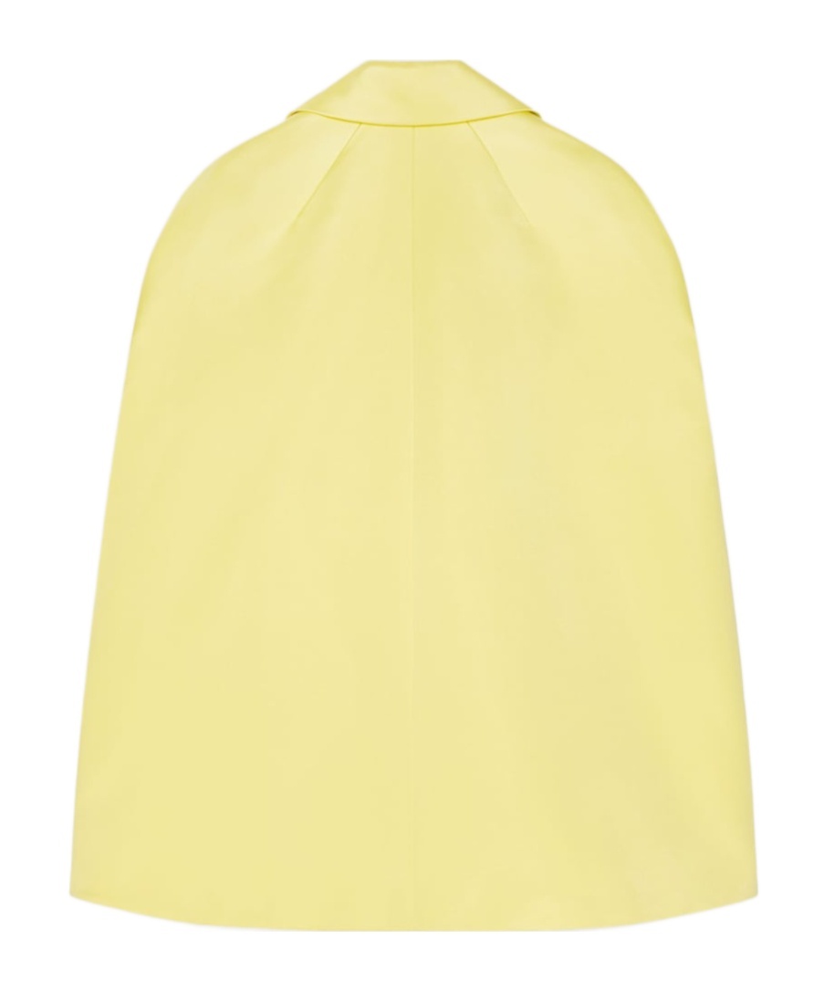 Givenchy Cocoon Coat In Satin With Cape In Yellow