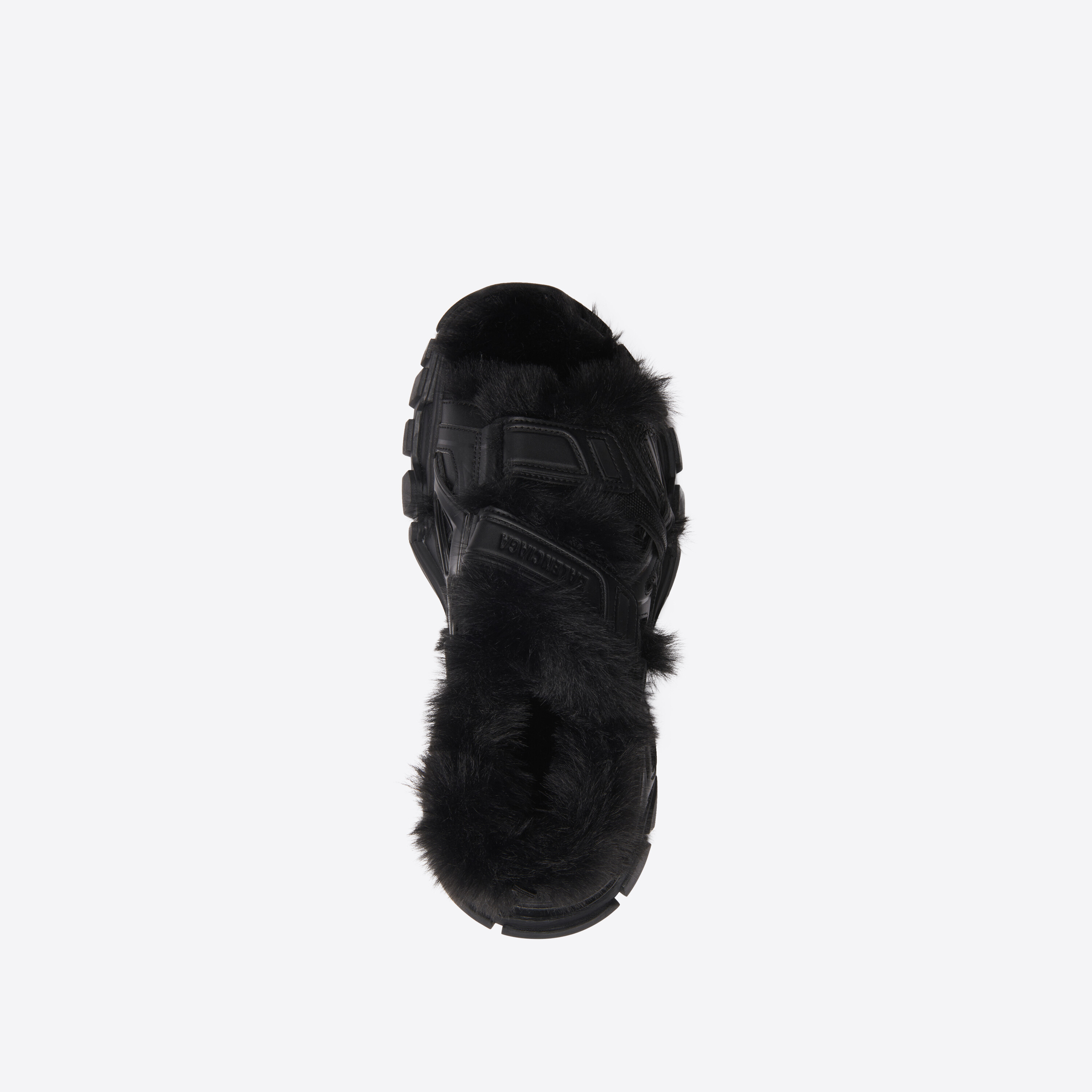 BALENCIAGA FAUX-FUR TRACK SANDALS