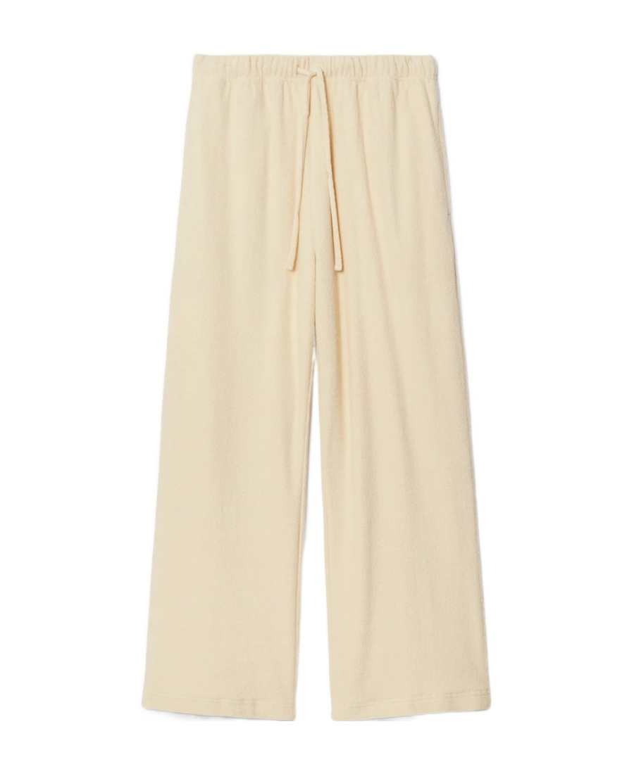 Shop Burberry Straight-leg Cotton Trousers In Nude