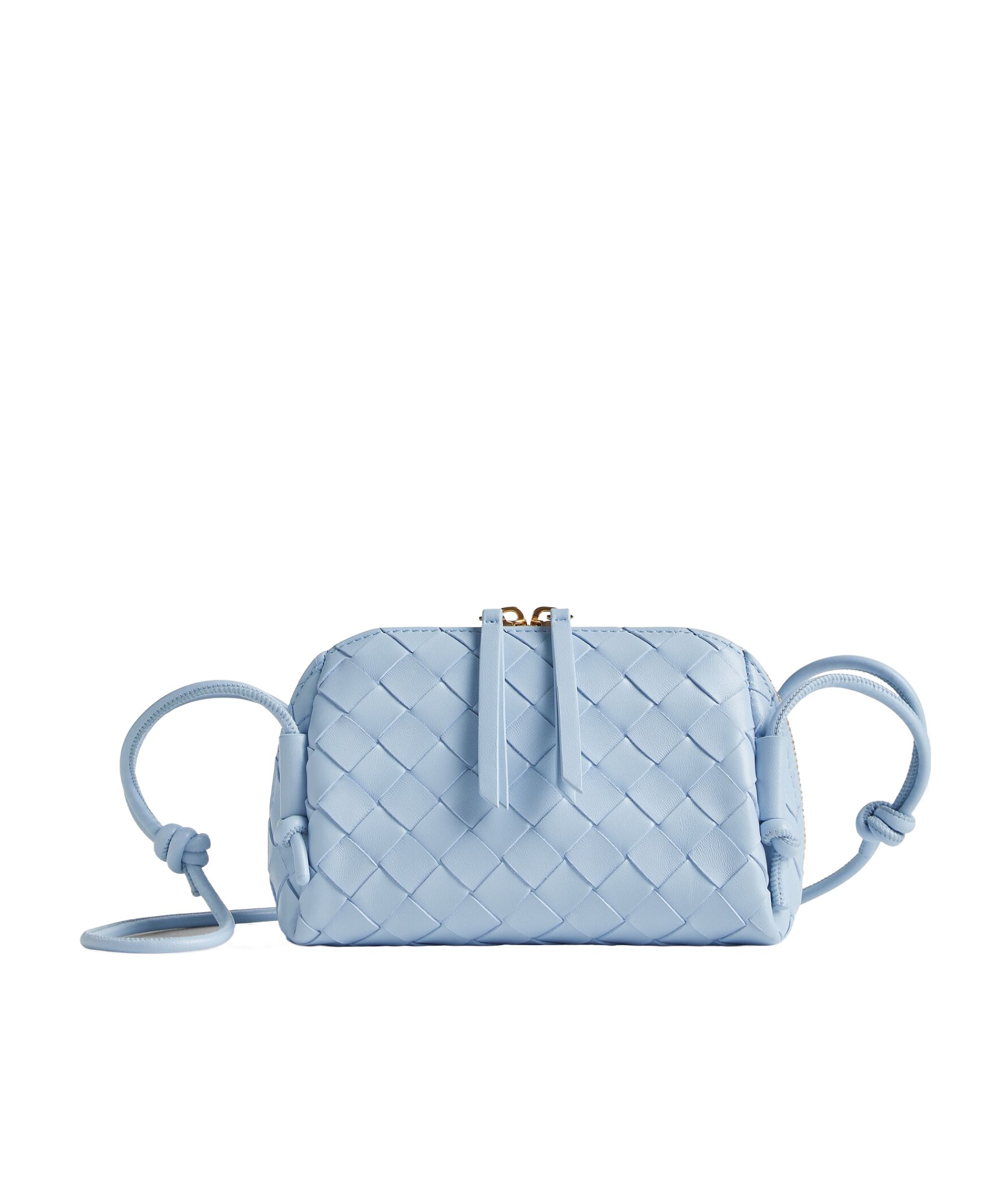Bottega Veneta Concert Knitted Shoulder Bag In Blue