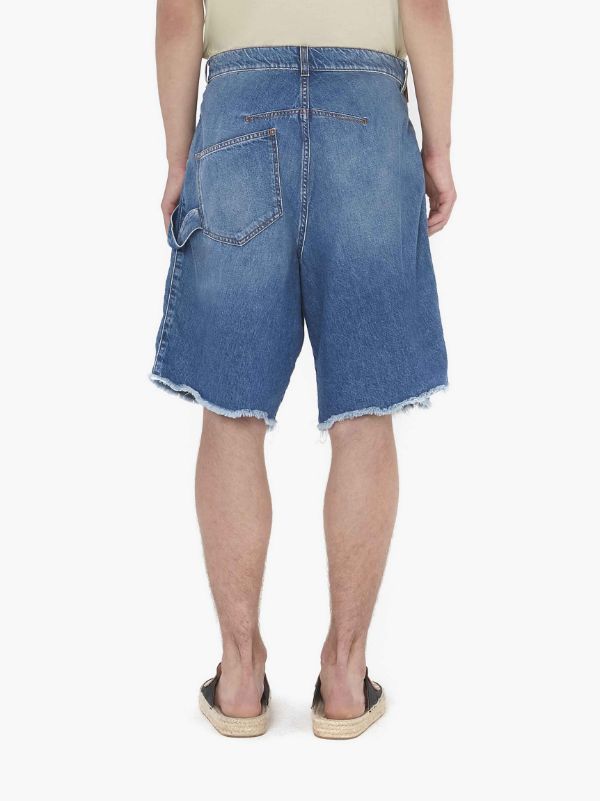 Jw Anderson Twisted Workwear Denim Shorts In Blue