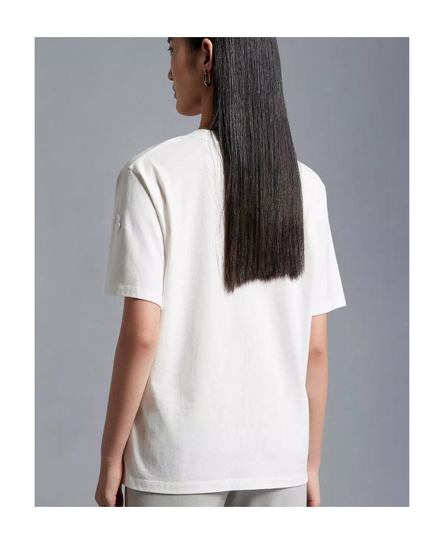 Moncler Bi-colour Logo-print T-shirt In White