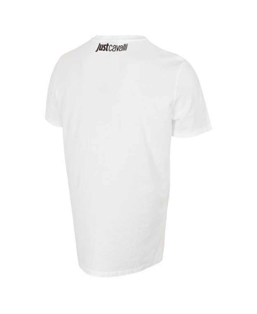 Just Cavalli T-shirt With Round Neck And Short Sleeves In White