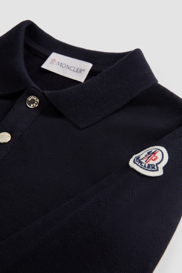 Moncler Logo Polo Shirt Dress In Blue