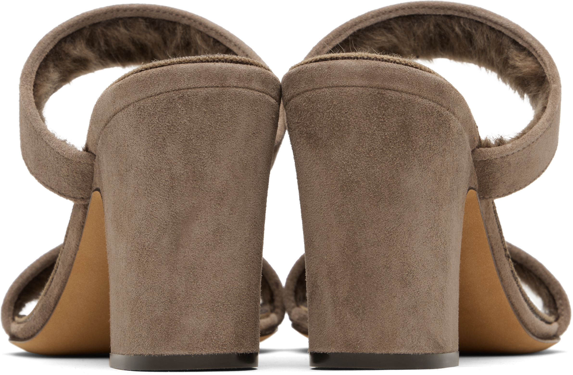 The Row Taupe Anwar Strap Heeled Sandals In Brown