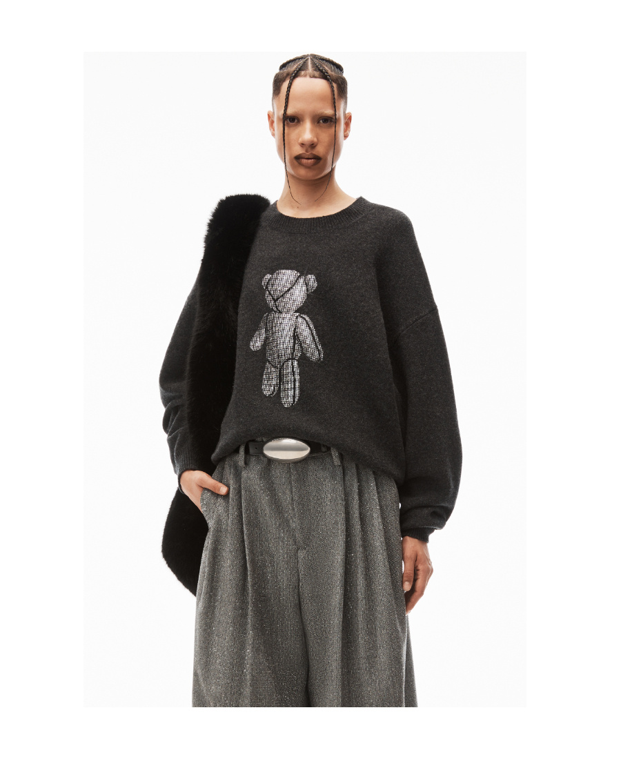 Alexander Wang Beiress Wool Crew-neck Jumper In Black