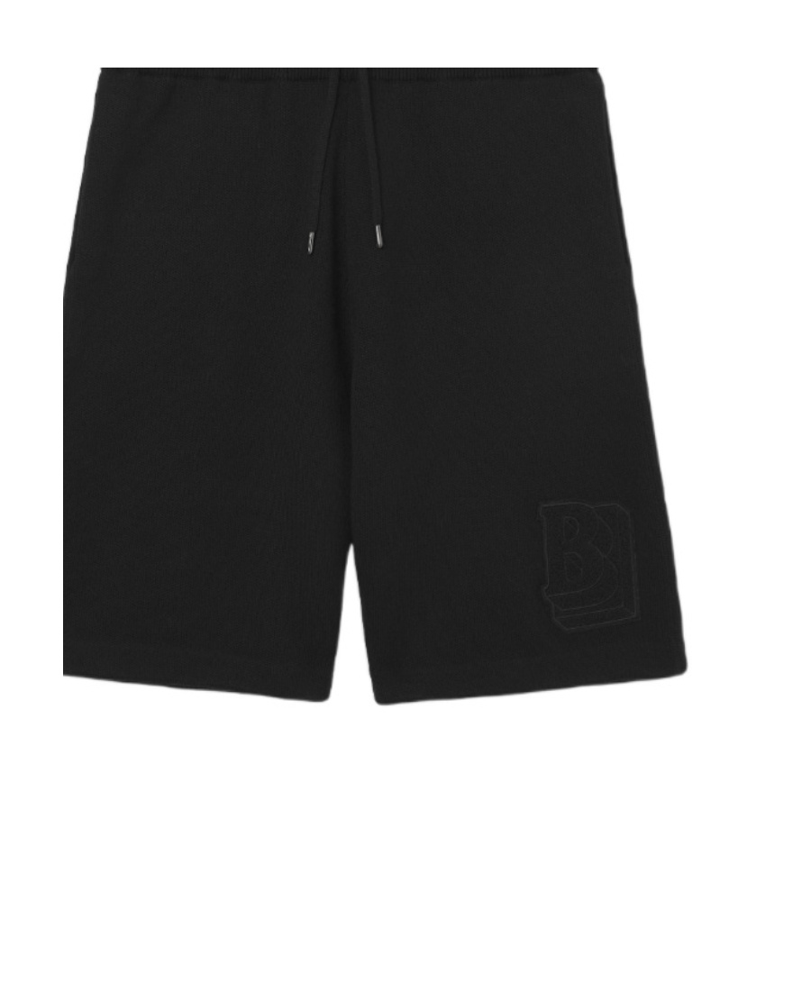 Burberry Letter Graphic Wool Shorts In Black