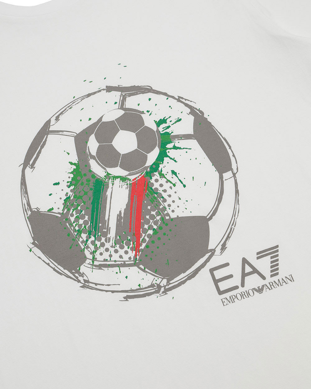 Ea7 Logo T-shirt With Round Neck In White