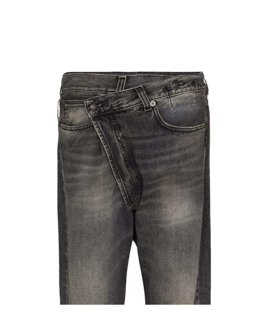 R13 Stonewashed Straight-leg Jeans In Black