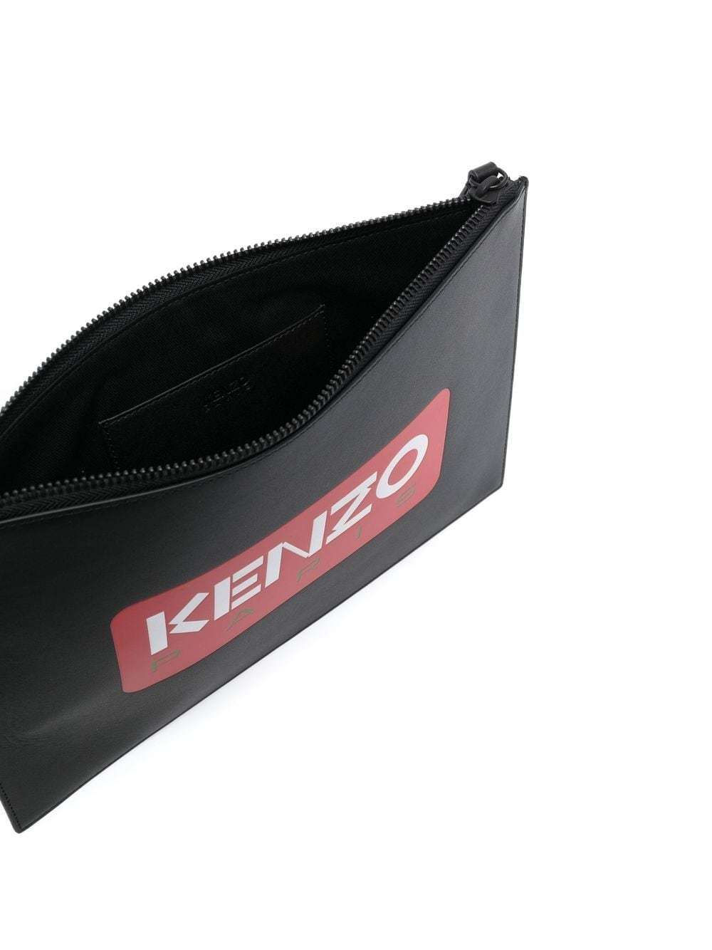 KENZO KENZO LOGO PRINTED ZIPPED LARGE CLUTCH BAG