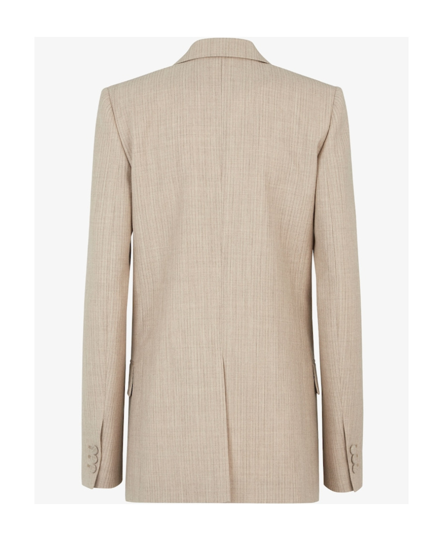 Fendi Beige Flannel Blazer In Nude