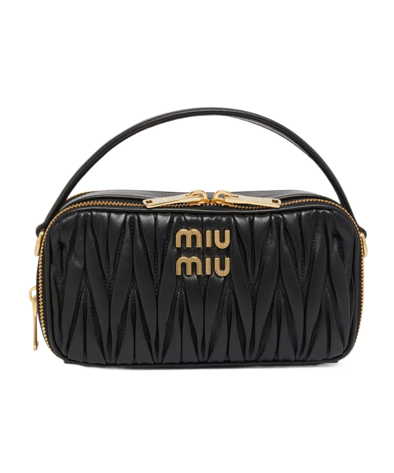 Miu Miu Logo Shoulder Bag In Black
