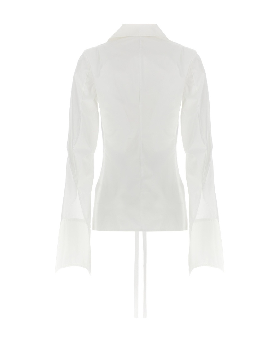 Ann Demeulemeester White Cotton Linsey Blouse In White